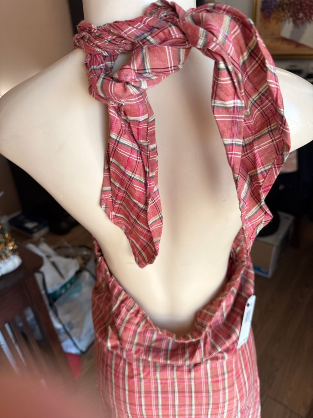 Nautica‎ Red Plaid Halter Dress - Picture 4 of 9